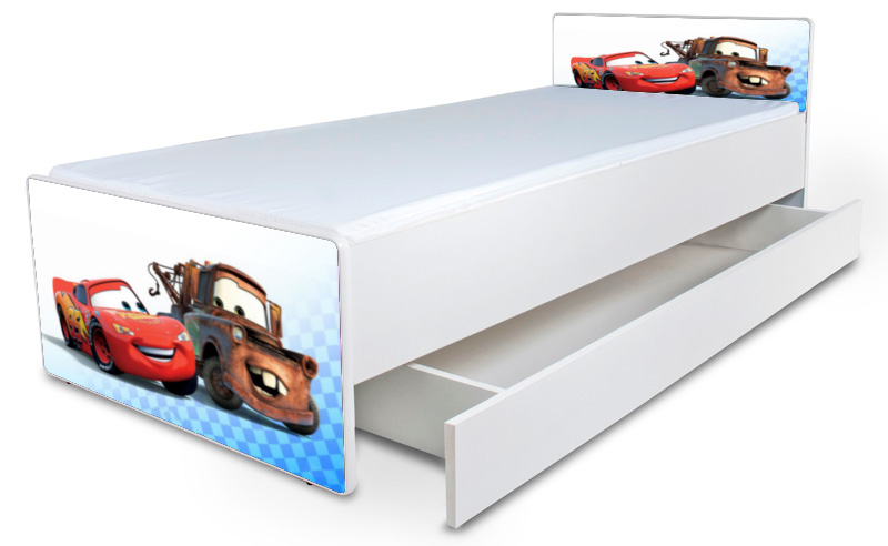 Detská posteľ bez bočníc Cars MCQ + šuflík